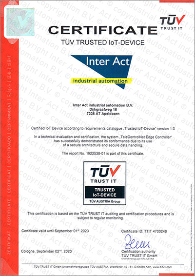 TUV certificate